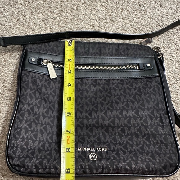 Michael Kors Black and Gray Logo Messenger Bag - Picture 4 of 5